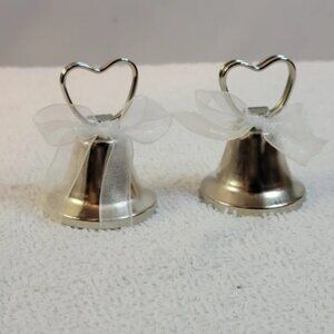 Wedding Bell Name Card Holder or Photo Holder with Working Clapper